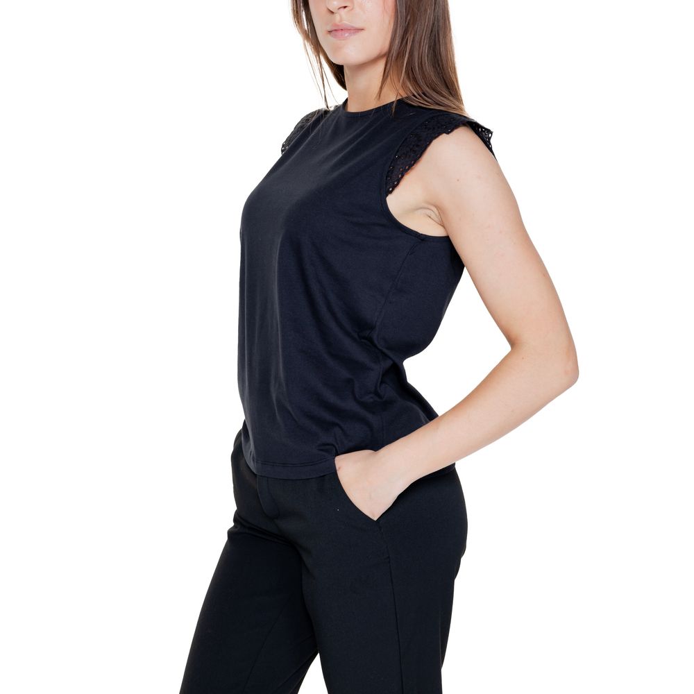 Vero Moda Black Cotton Cotton Tops & T-Shirt