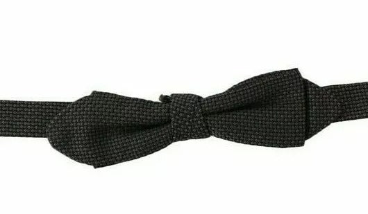 Dolce & Gabbana Gray Pattern Silk Adjustable Neck Bow Tie