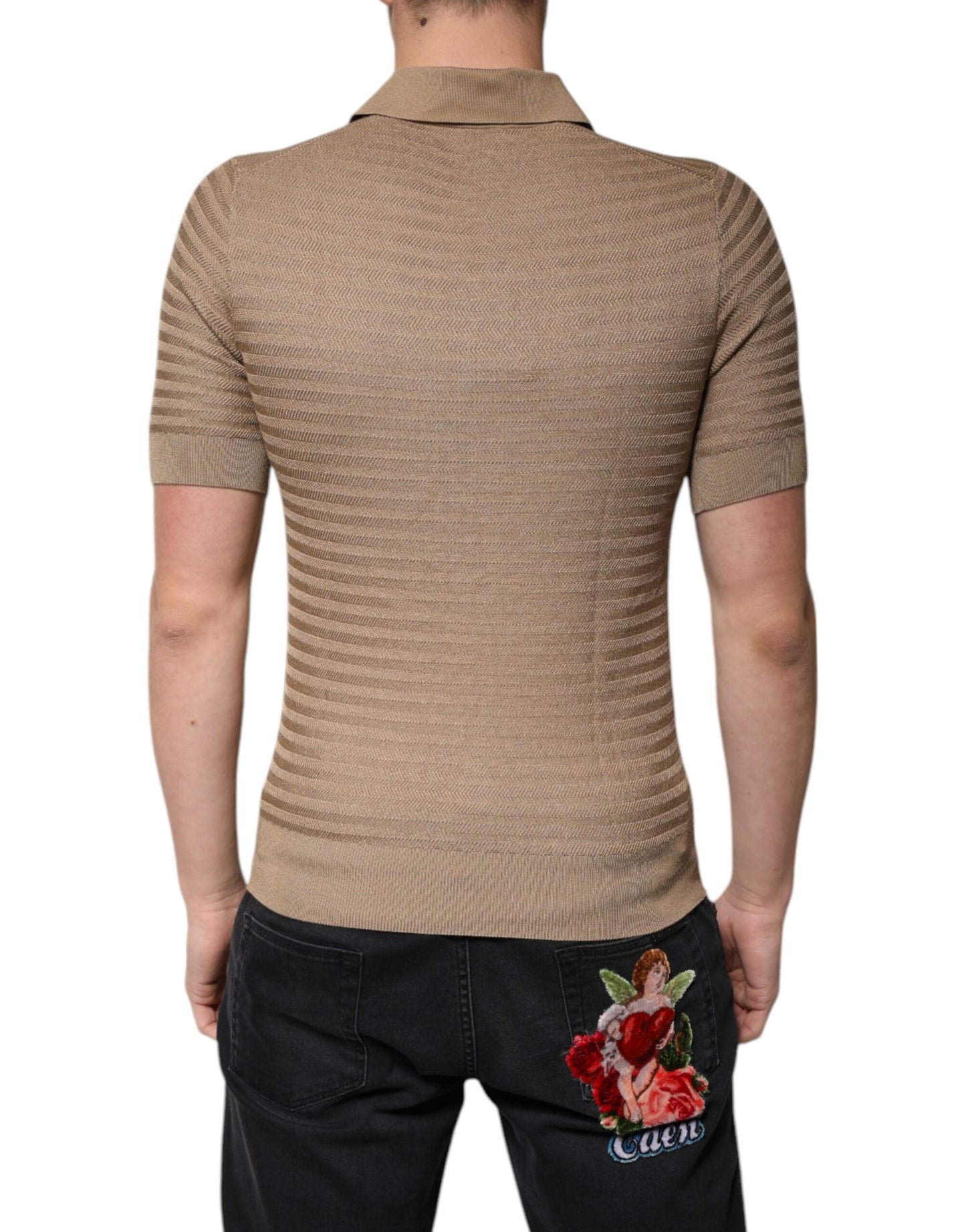 Dolce & Gabbana Brown Collared Short Sleeves Polo T-shirt