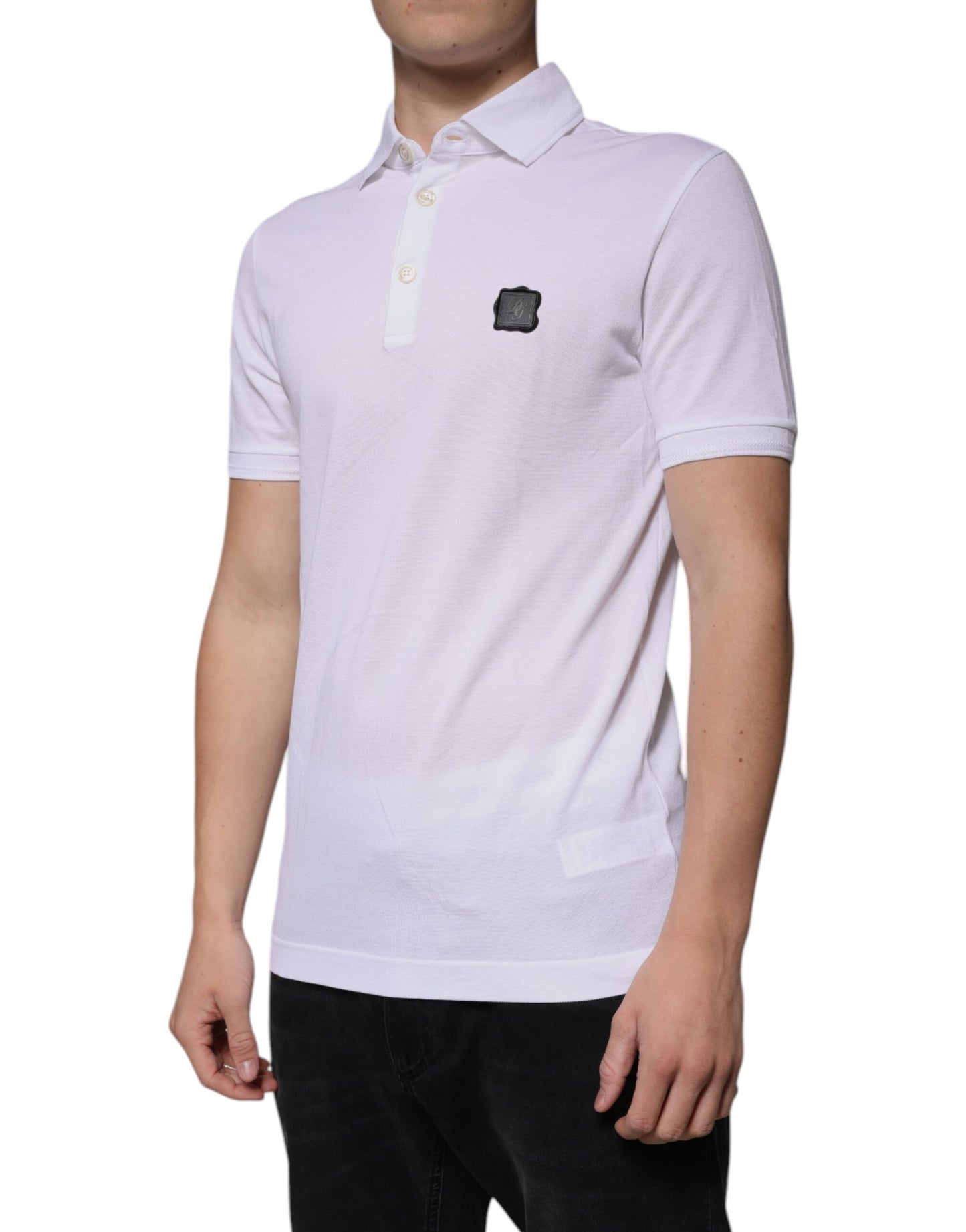 Dolce & Gabbana White Collared Short Sleeves Polo T-shirt