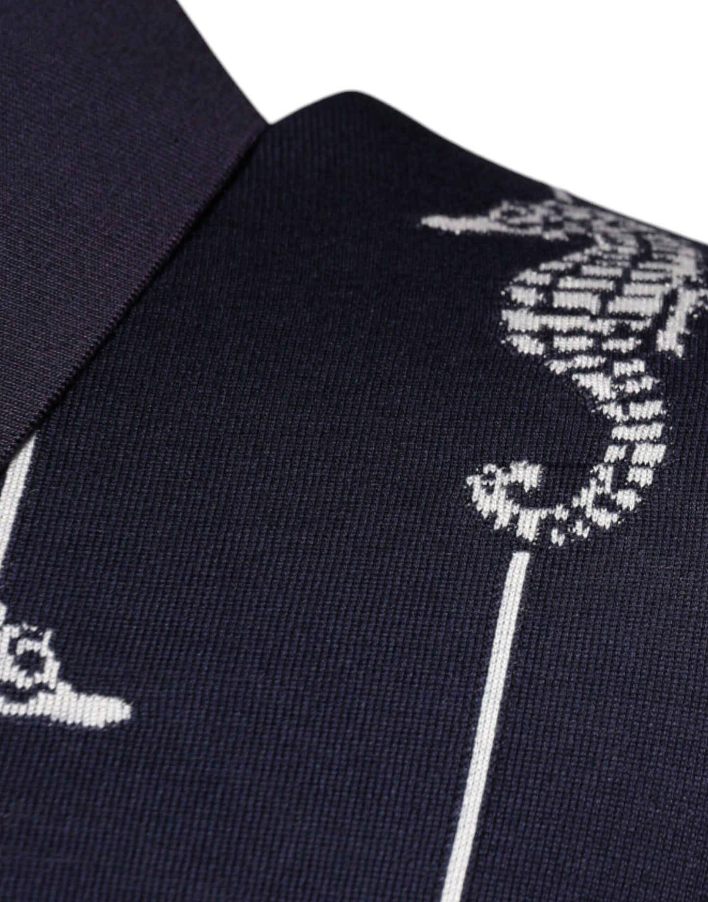 Dolce & Gabbana Dark Blue Sea Horse Collared Polo T-shirt