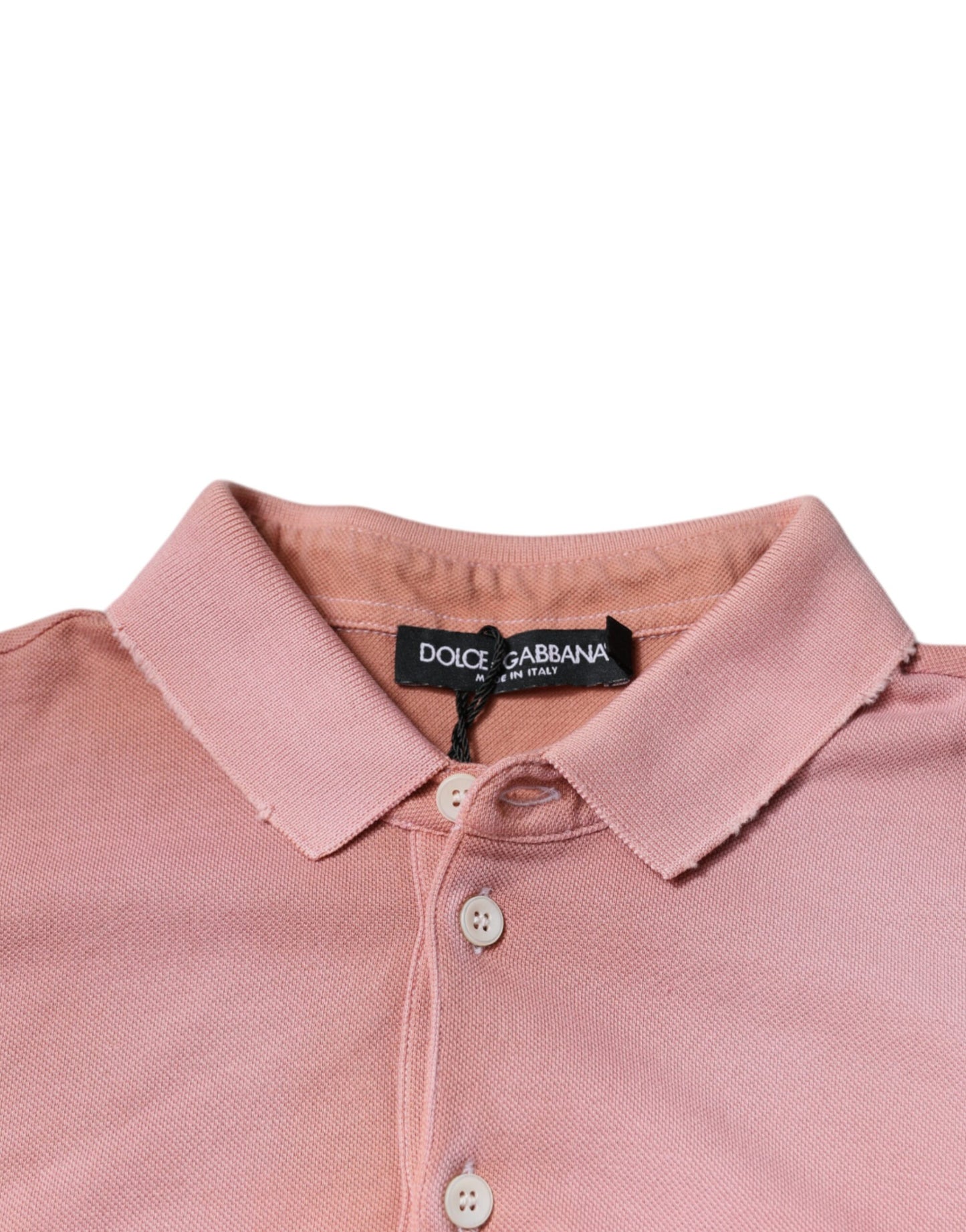 Dolce & Gabbana Pink Crown Collared Short Sleeve Polo T-shirt