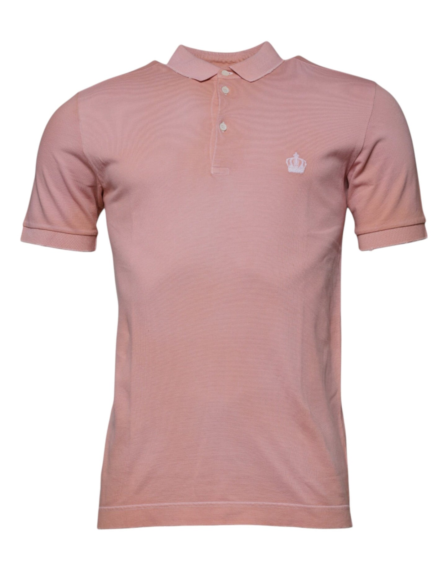 Dolce & Gabbana Pink Crown Collared Short Sleeve Polo T-shirt