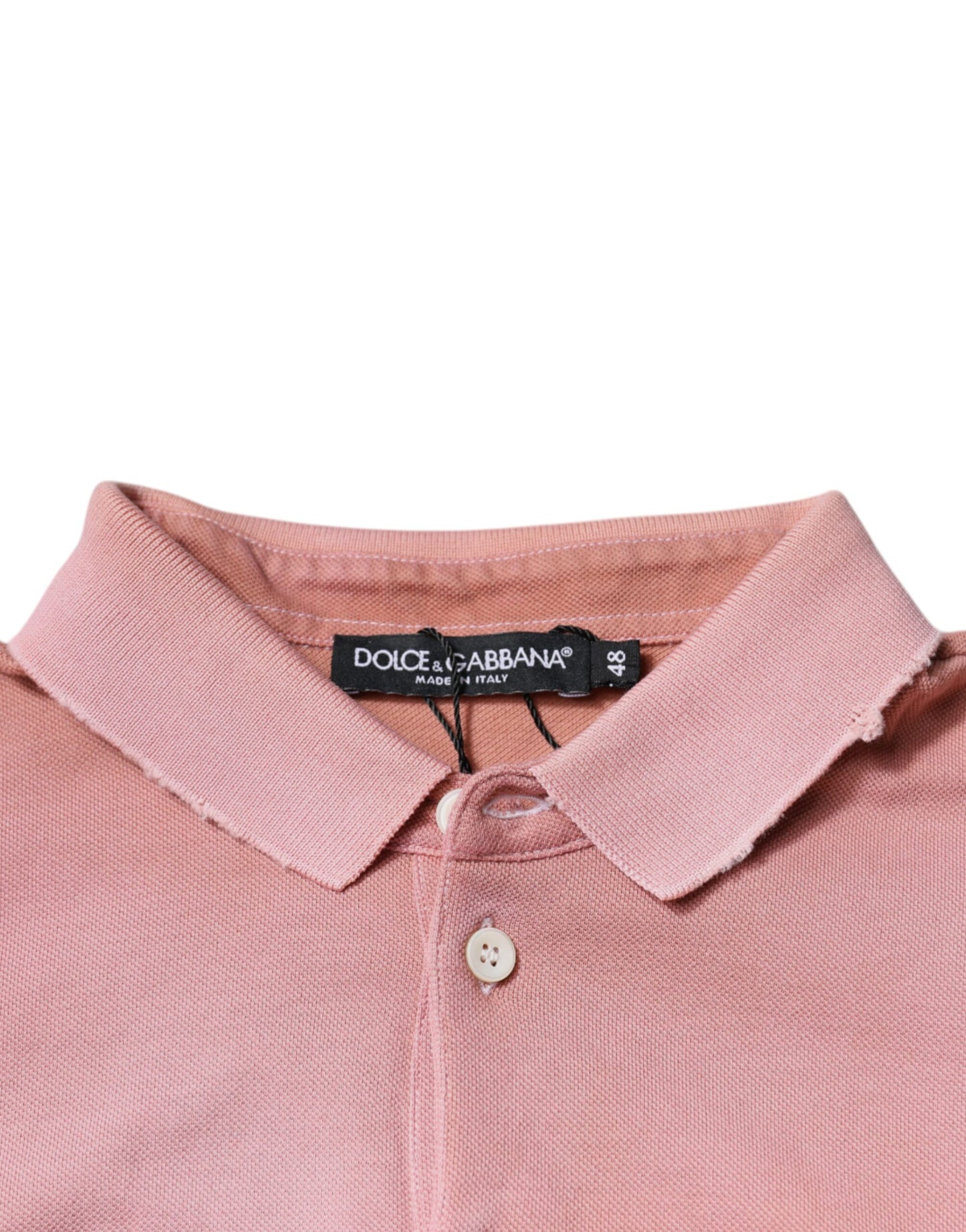 Dolce & Gabbana Pink Crown Collared Short Sleeve Polo T-shirt