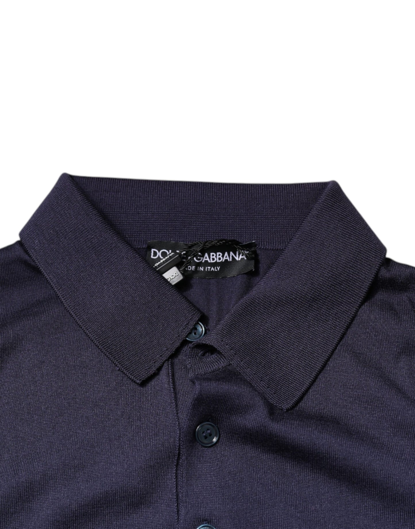 Dolce & Gabbana Blue Silk Collared Short Sleeves Polo T-shirt