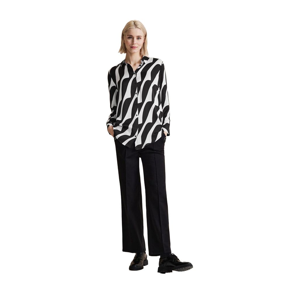 Street One Black And White Viscose Shirt