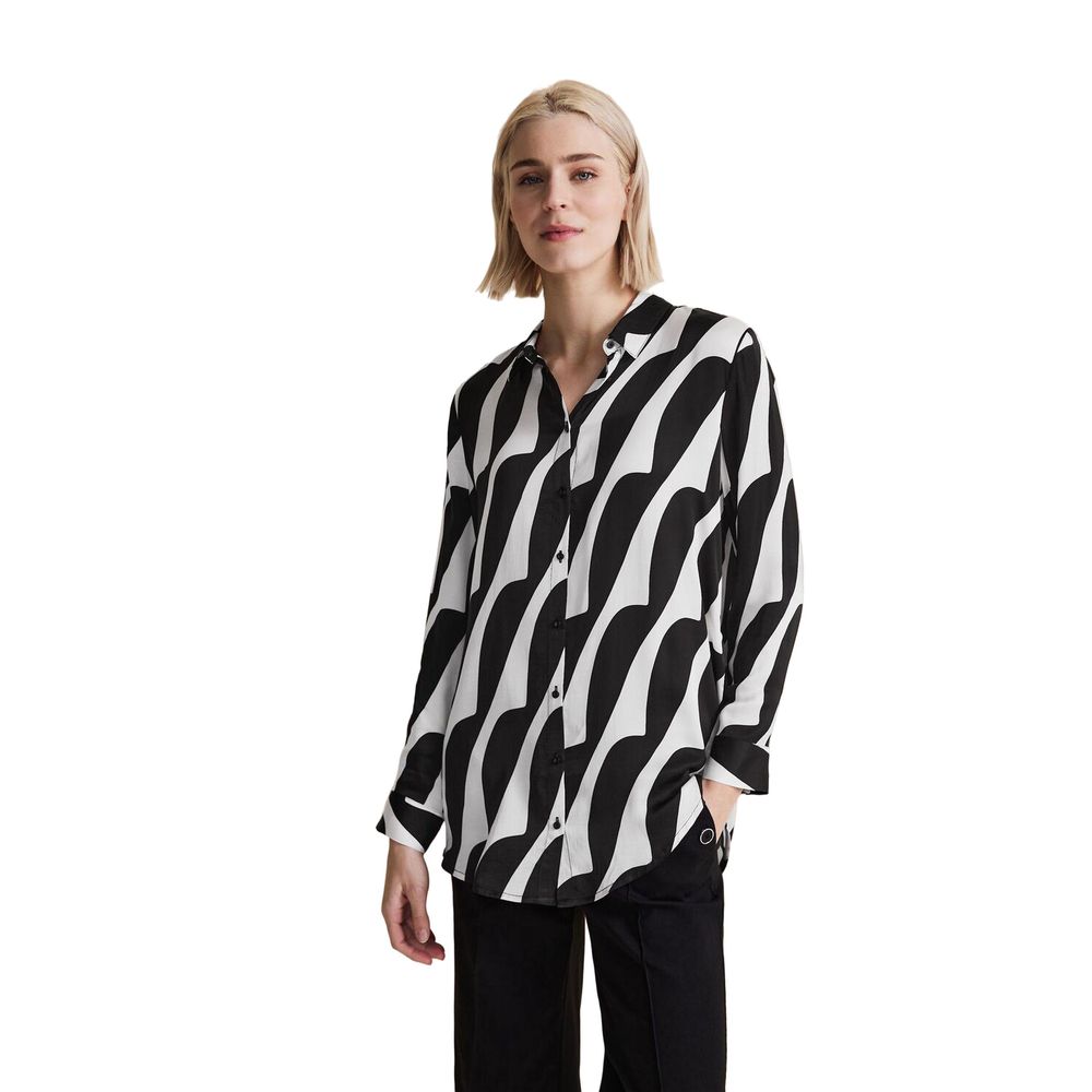 Street One Black And White Viscose Shirt