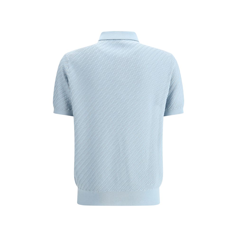 Brioni Polo Shirt with woven pattern.