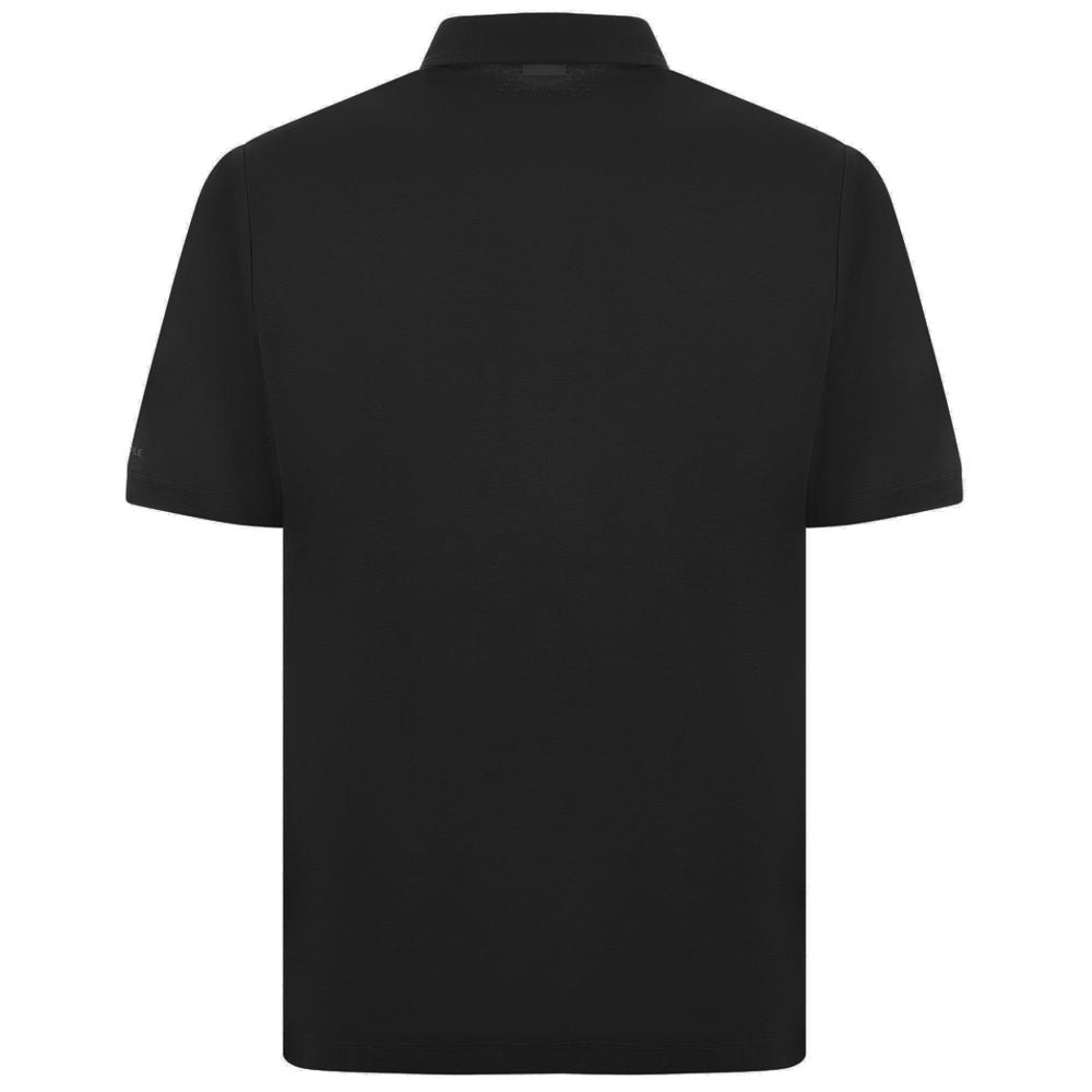 People Of Shibuya Black Cotton Polo Shirt