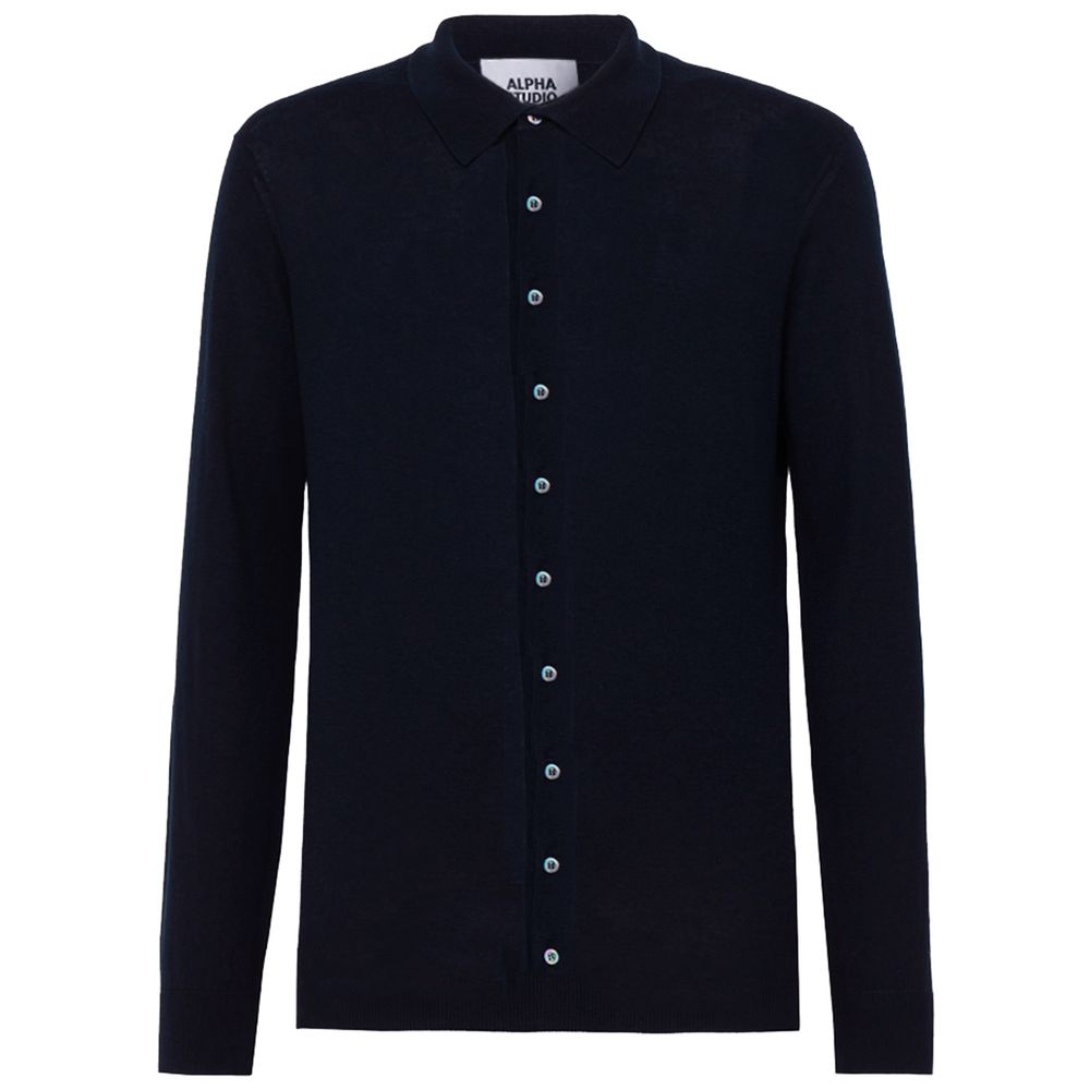 Alpha Studio Blue Cotton Shirt