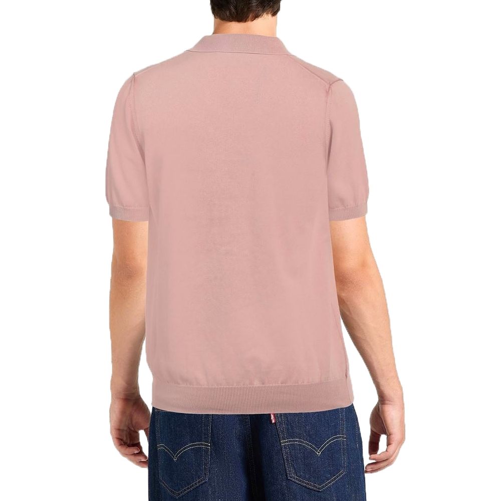 Alpha Studio Pink Cotton Polo Shirt