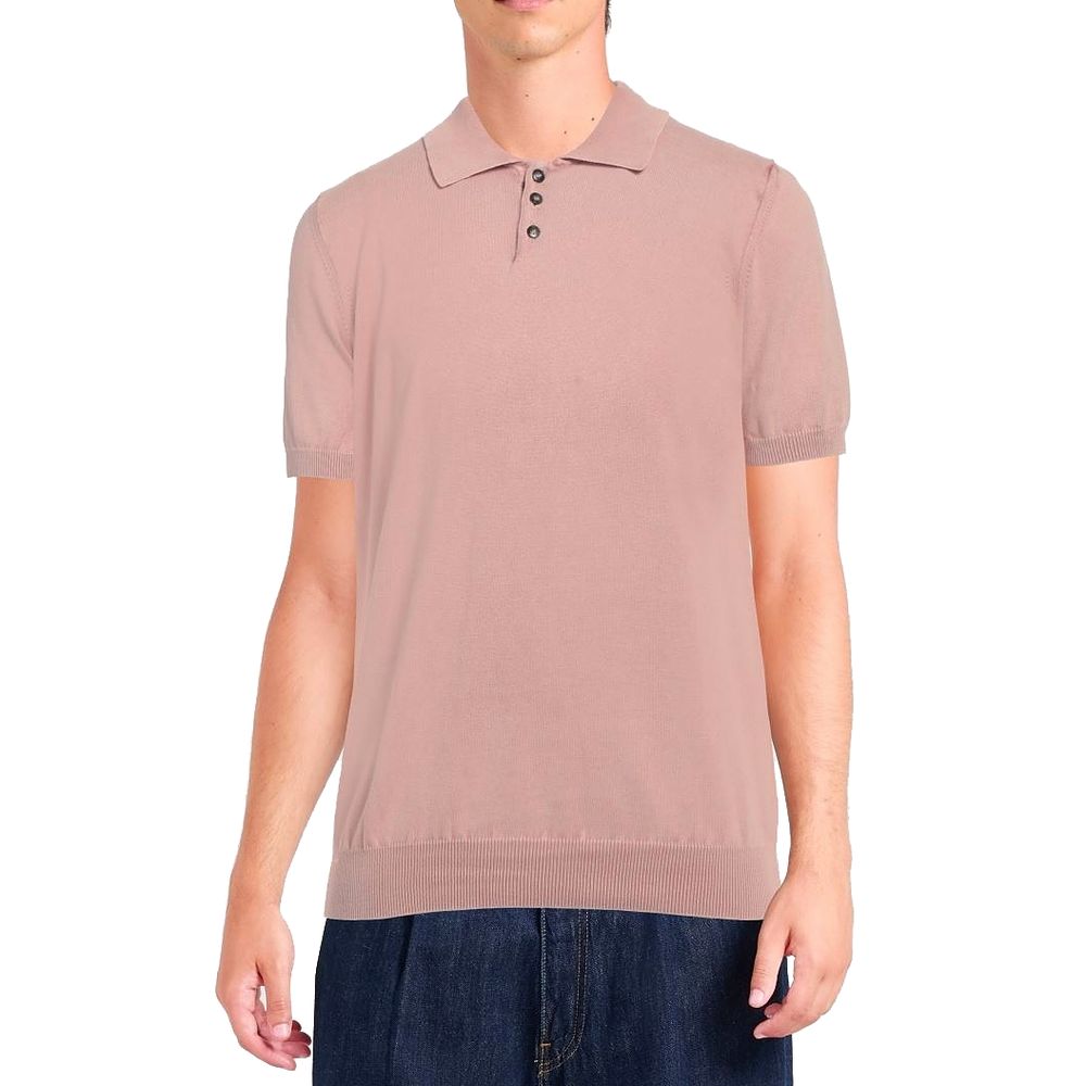 Alpha Studio Pink Cotton Polo Shirt