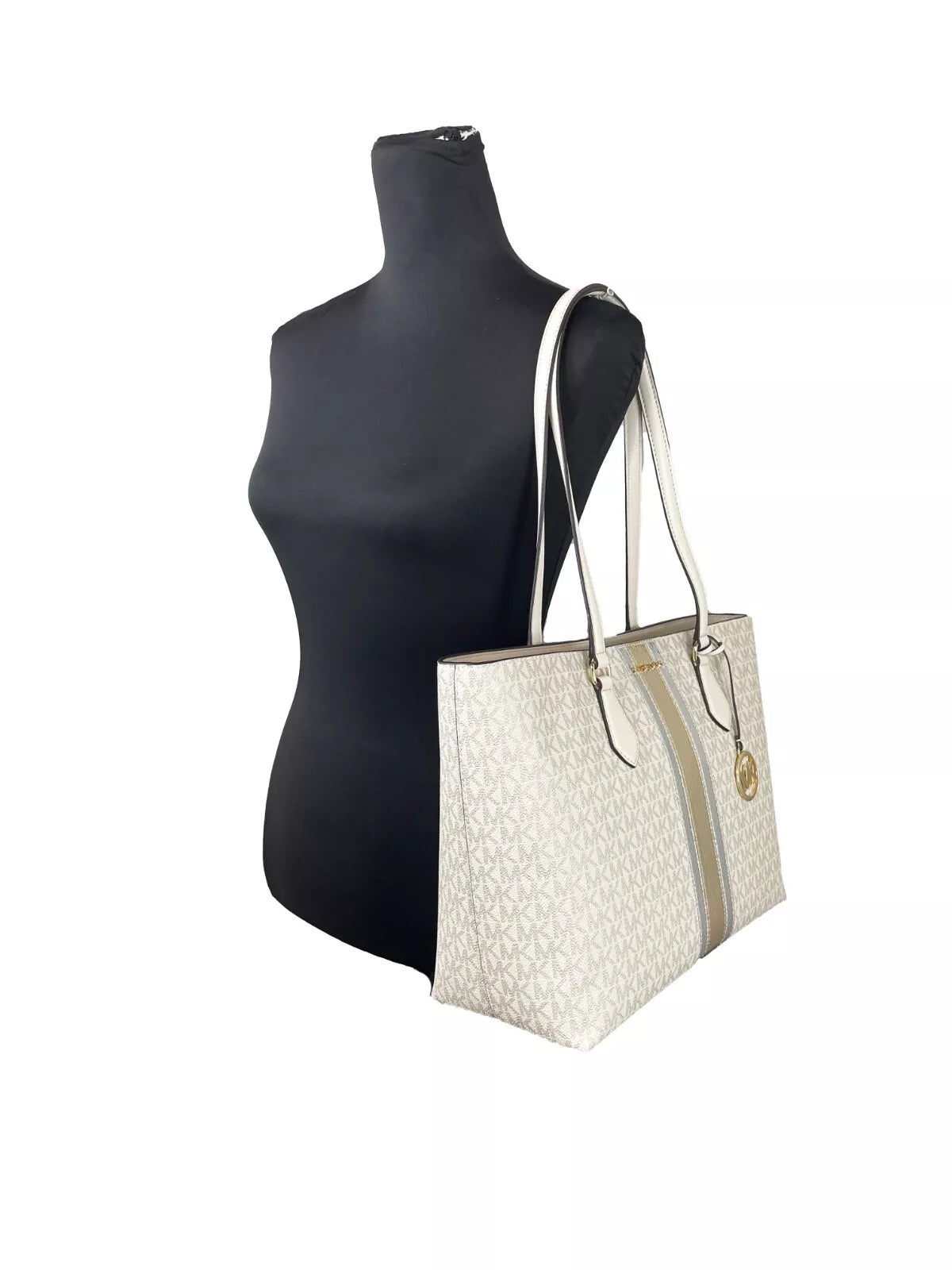 Michael Kors Sheila Large Tote Purse Bag Pale Gold