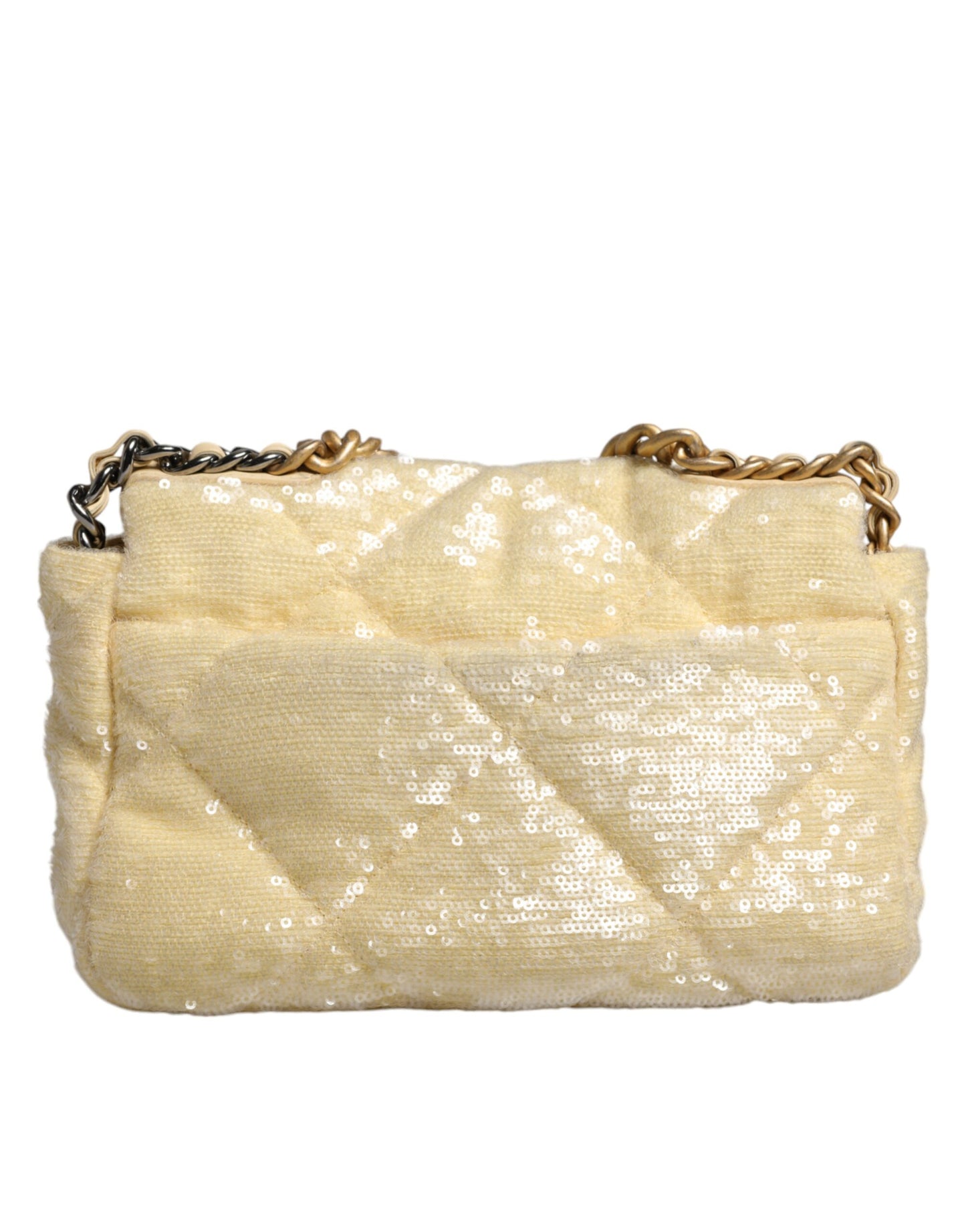 Chanel Yellow Sequined Medium Quilted Series Bag