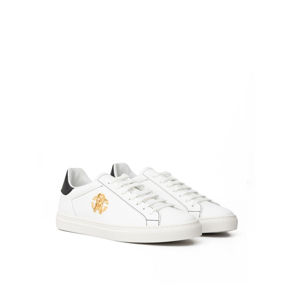 Roberto Cavalli White Leather Sneaker