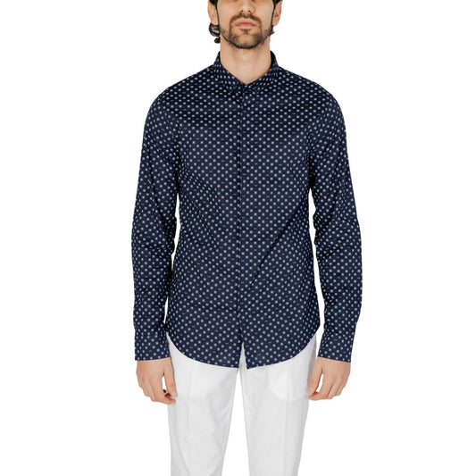 Armani Exchange Blue Cotton Shirt