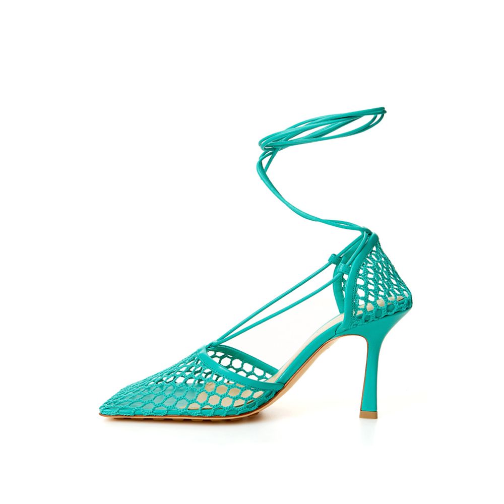 Bottega Veneta Green Leather Leather Sandal