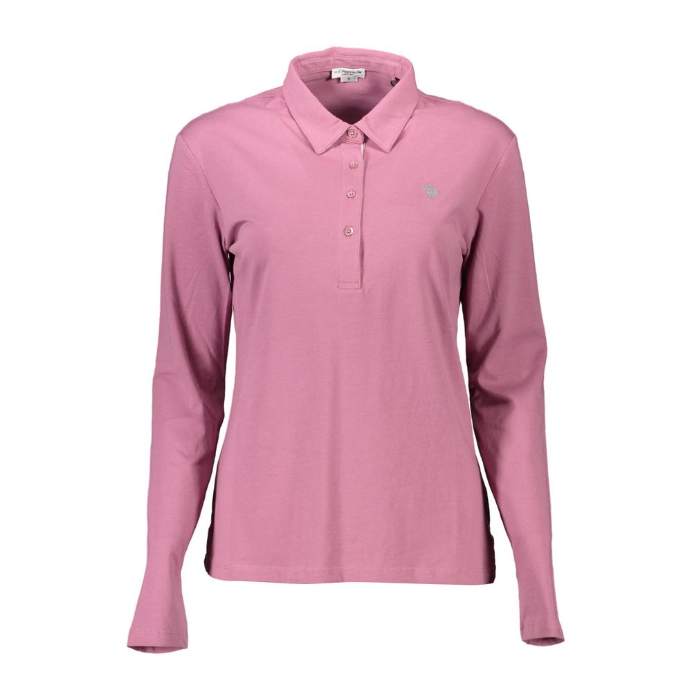 U.S. POLO ASSN. Pink Cotton Women Polo Shirt