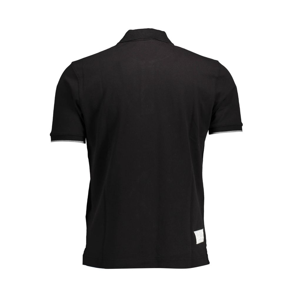 La Martina Black Cotton Men Polo Shirt