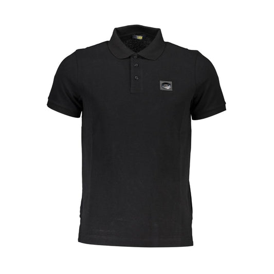 Cavalli Class Black Cotton Men Polo Shirt