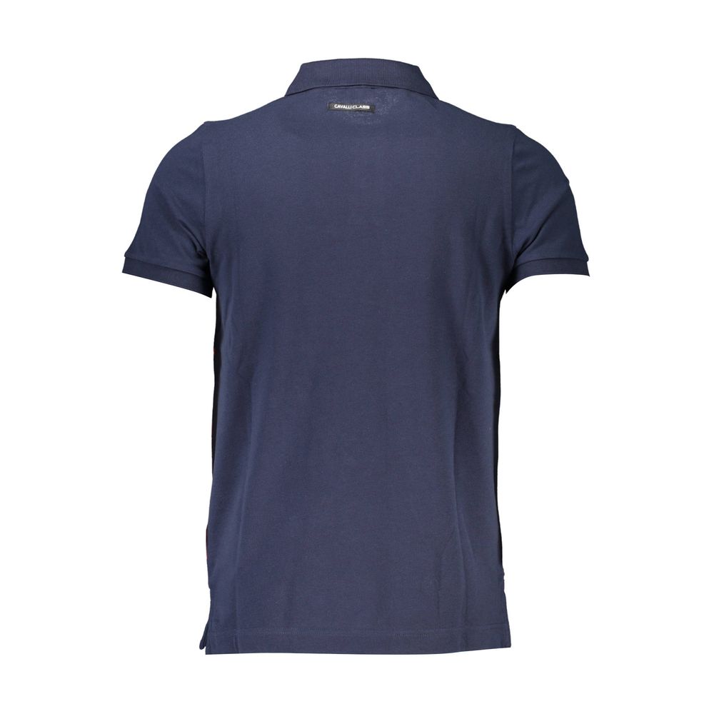 Cavalli Class Blue Cotton Men Polo Shirt