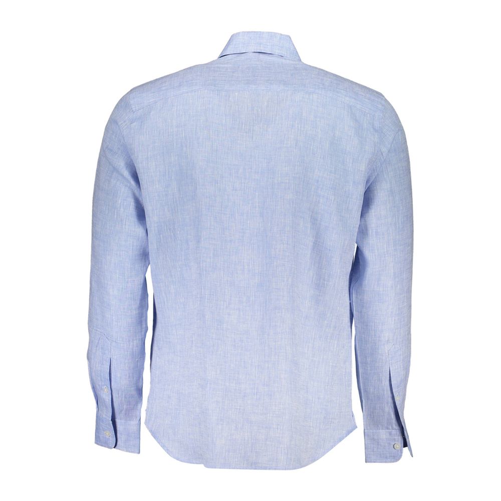 North Sails Light Blue Linen Men Shirt