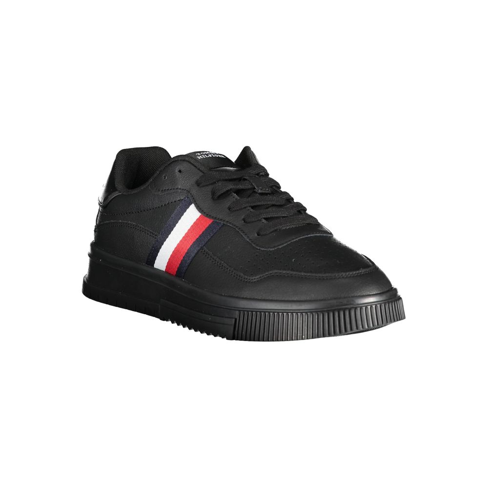 Tommy Hilfiger Black Leather Men Sneaker