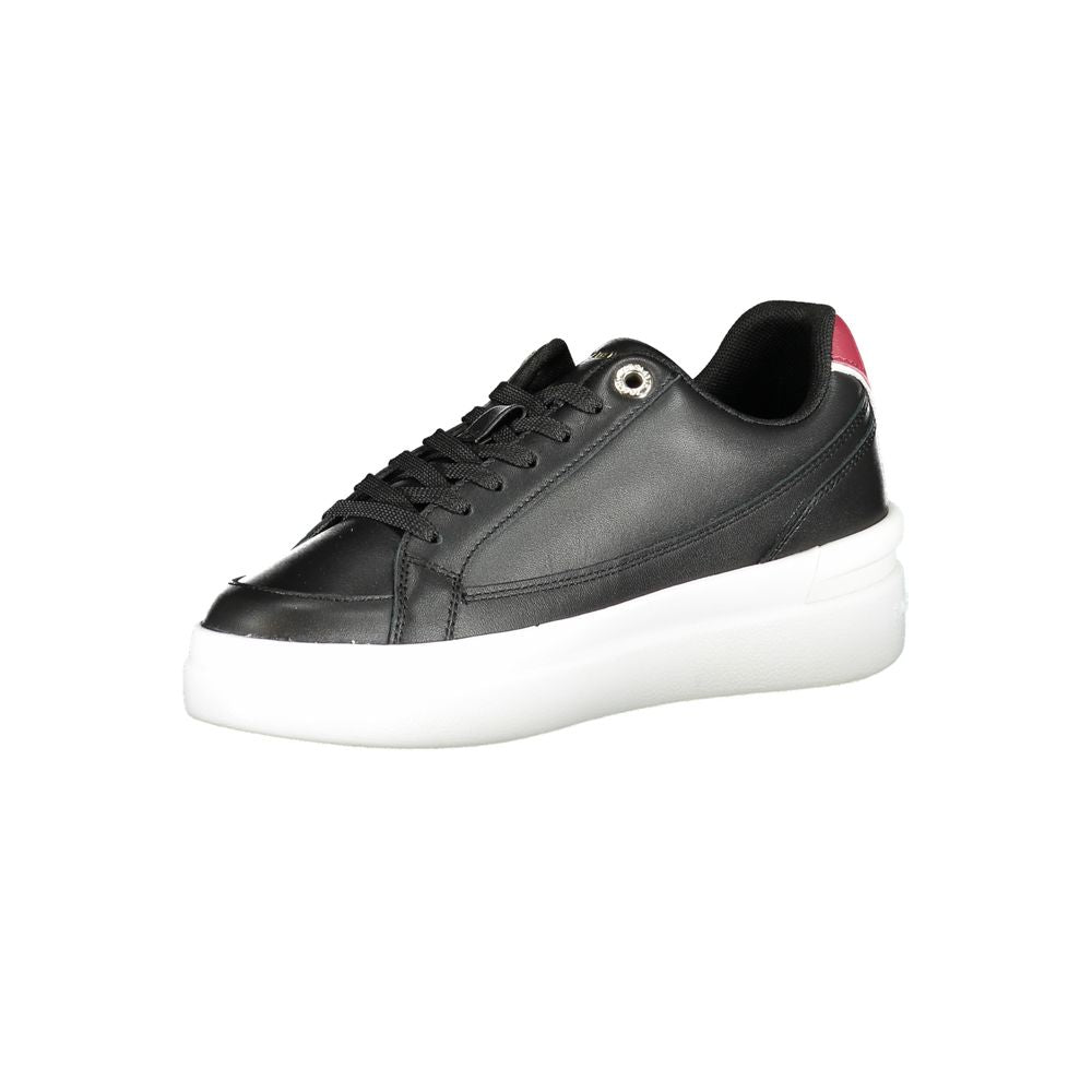 Tommy Hilfiger Black Leather Women Sneaker