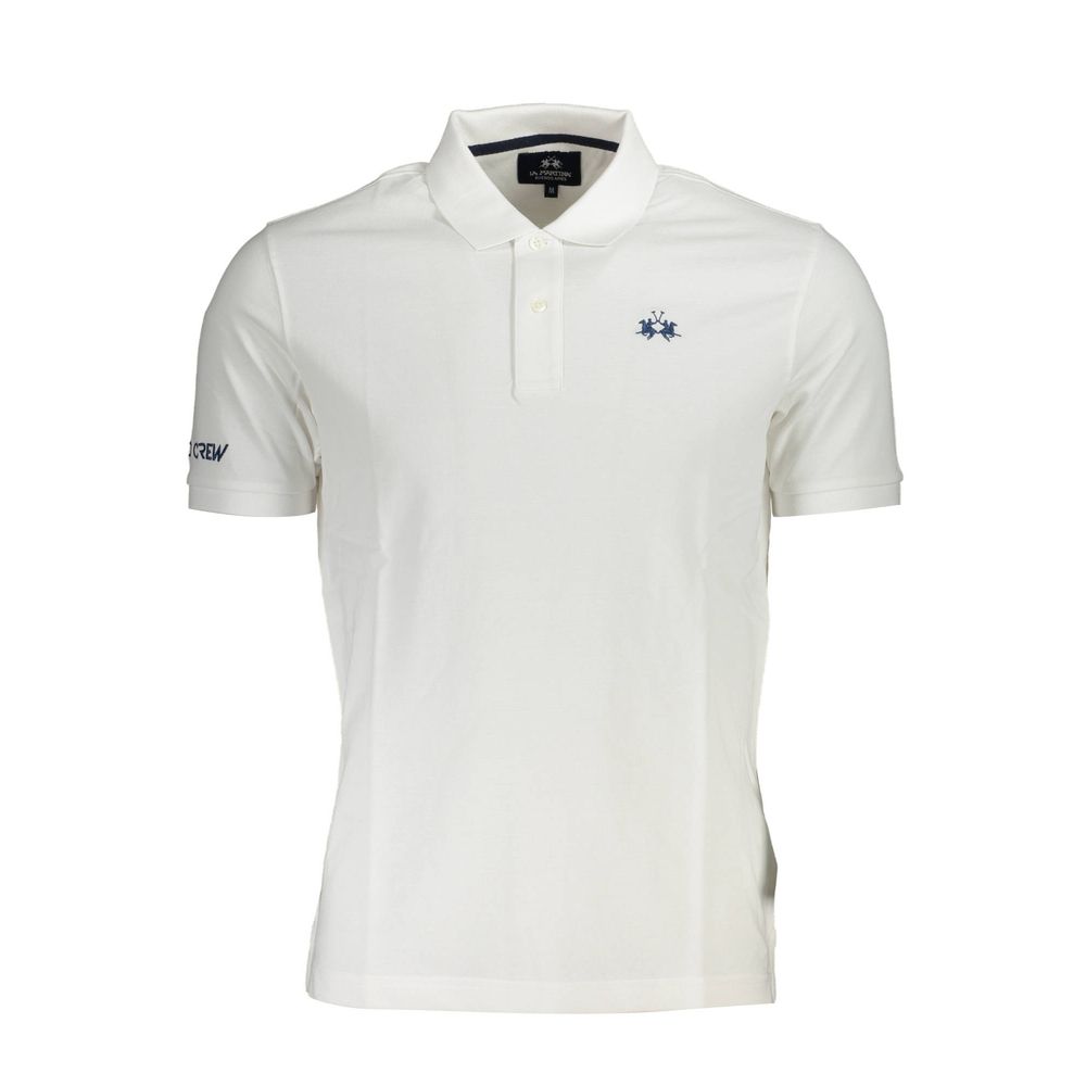 La Martina White Cotton Men Polo Shirt