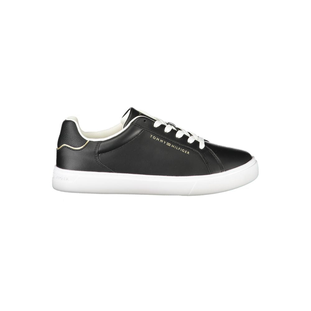 Tommy Hilfiger Black Leather Women Sneaker