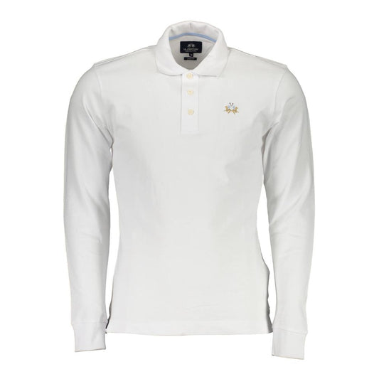 La Martina White Cotton Men Polo Shirt