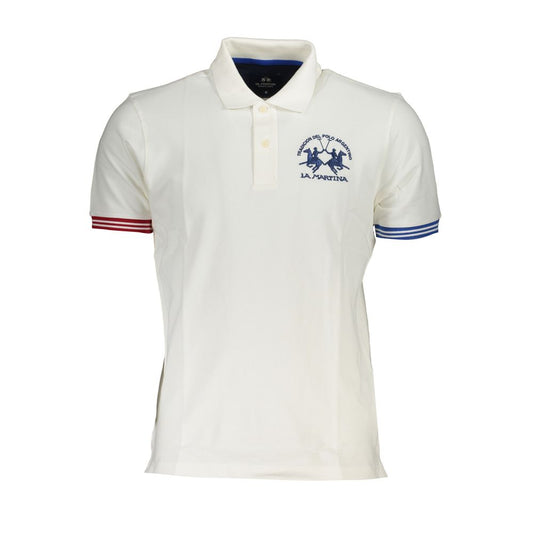 La Martina Elegant White Polo with Contrast Details