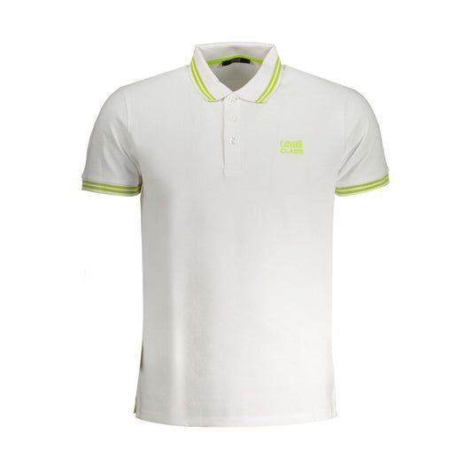 Cavalli Class White Cotton Polo Shirt