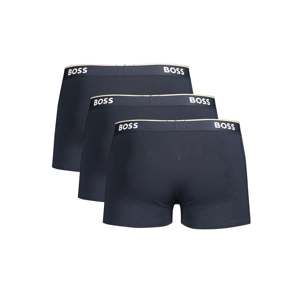 Hugo Boss Blue Cotton Men Boxer Underwear