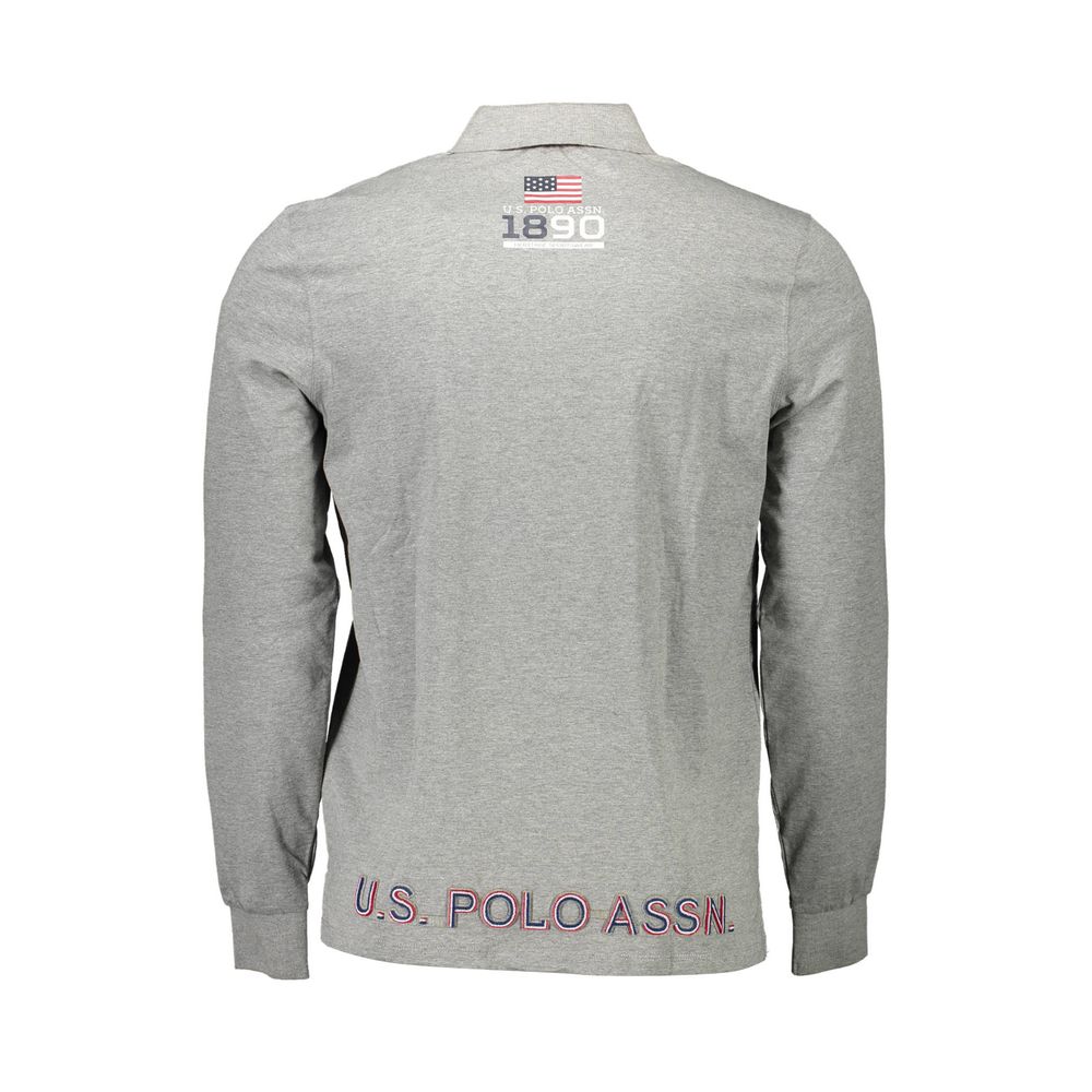 U.S. POLO ASSN. Gray Cotton Men Polo Shirt