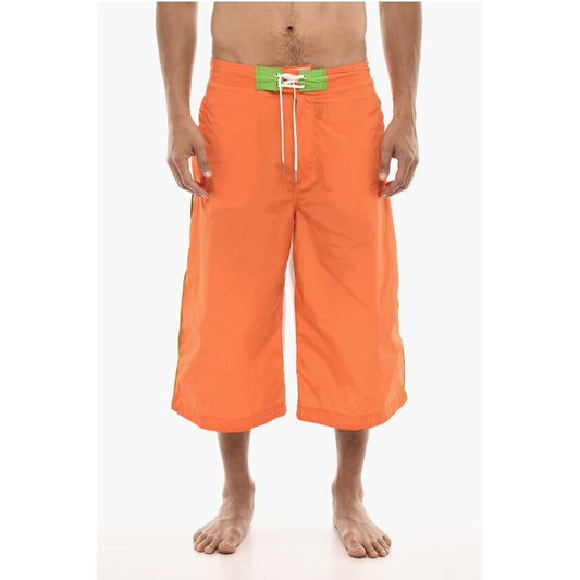 Dsquared² Extra-Long Swim Short with Contrasting Desing
