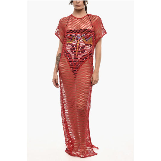 Dsquared² Openwork Maxi Beach Cover-up Dress