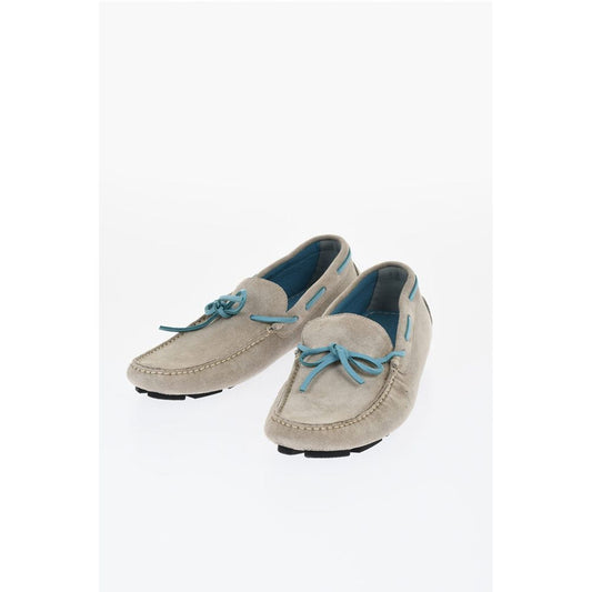 Corneliani ID Suede Boat Deck Shoes with Contrasting Detail