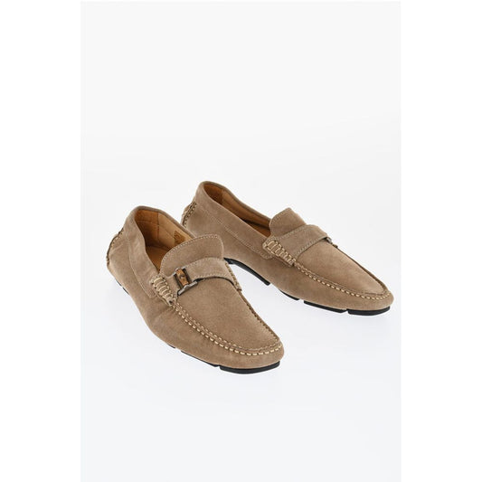 Corneliani ID Solid Color Suede Driving Loafers