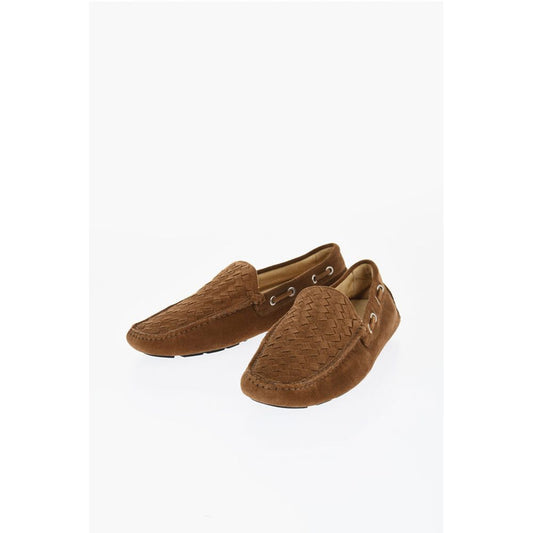 Corneliani Suede Boat Deck Shoes with Braided Detail