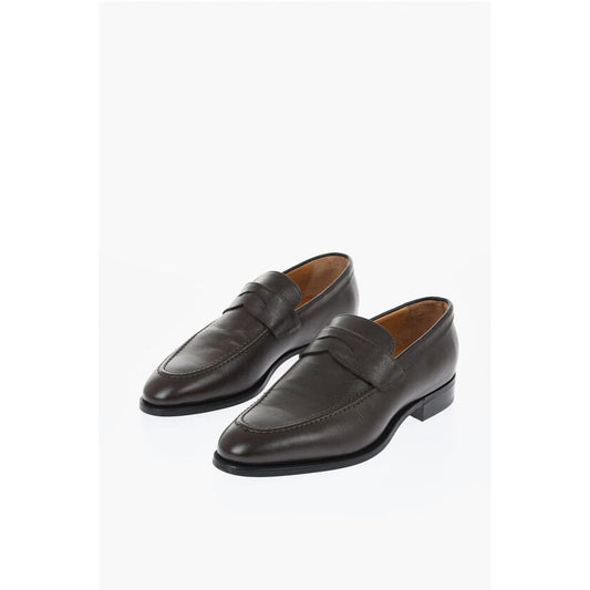 Corneliani Saffiano Leather Penny Loafers