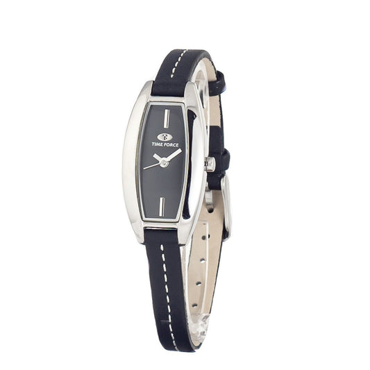 Time Force Black Leather Watch