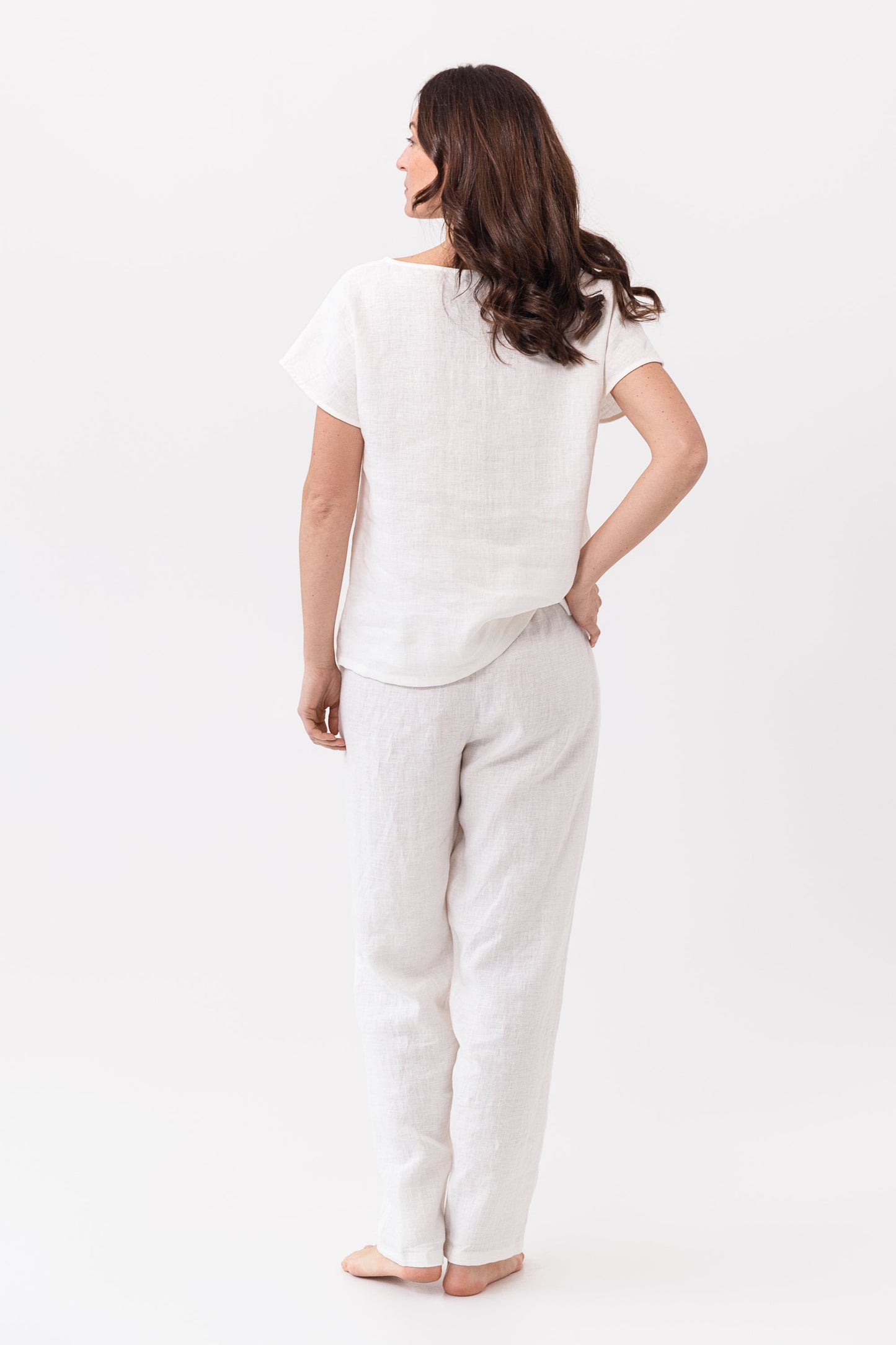 Ice Blue linen / Natural Linen Pajama set / Linen loungewear / Linen