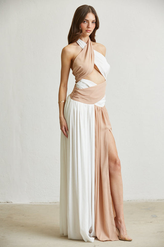 Breeze Two-Tone Slit Dress