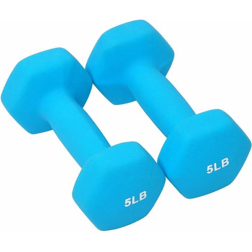 BalanceFrom Colored Neoprene Coated Dumbbell Set with Stand