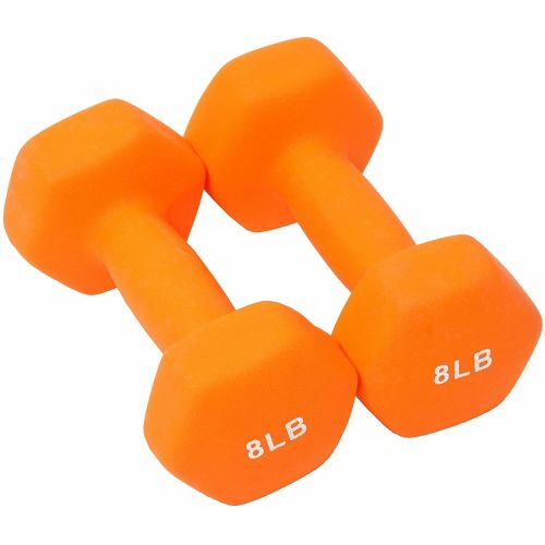 BalanceFrom Colored Neoprene Coated Dumbbell Set with Stand