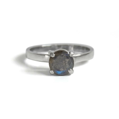 Labradorite Basket Solitaire Sterling Silver Ring